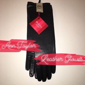 Ann Taylor Black Leather Gloves